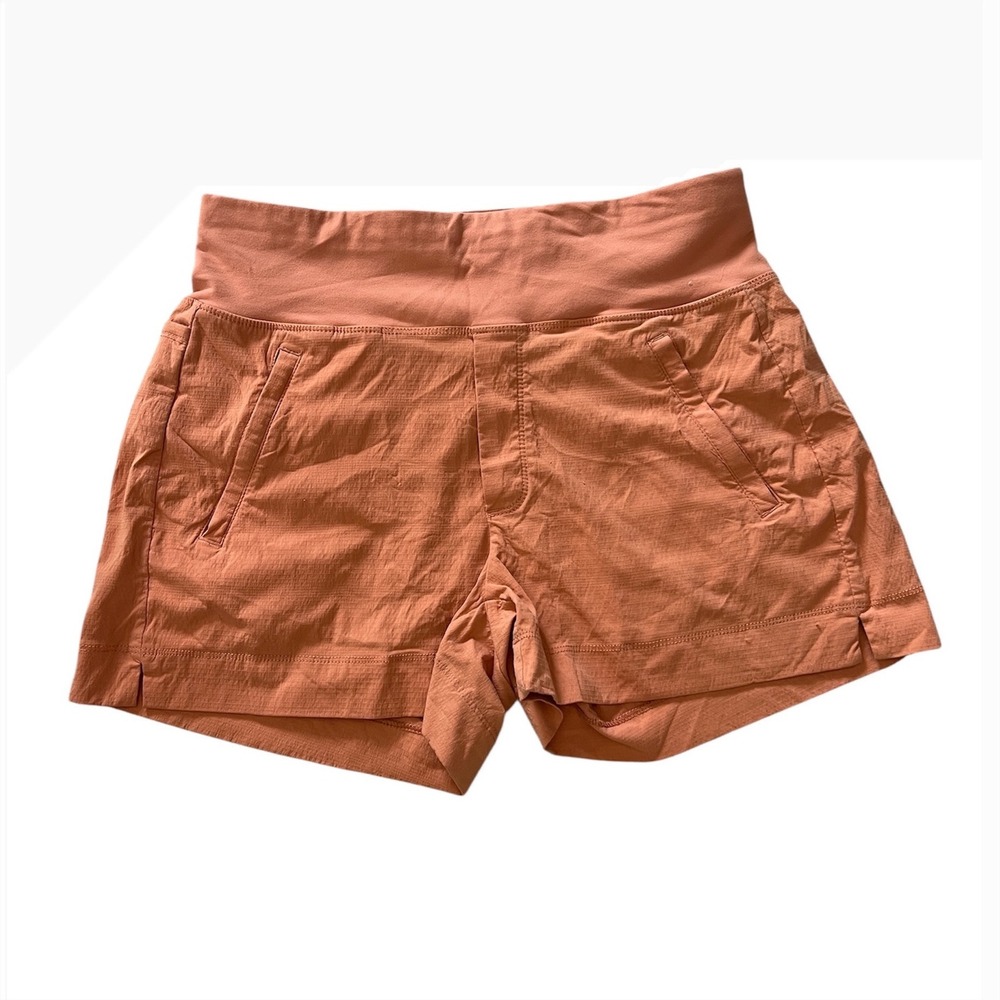 Athleta Women's Orange Trekkie North Hiking Shorts Mid-Rise Workout Size 4